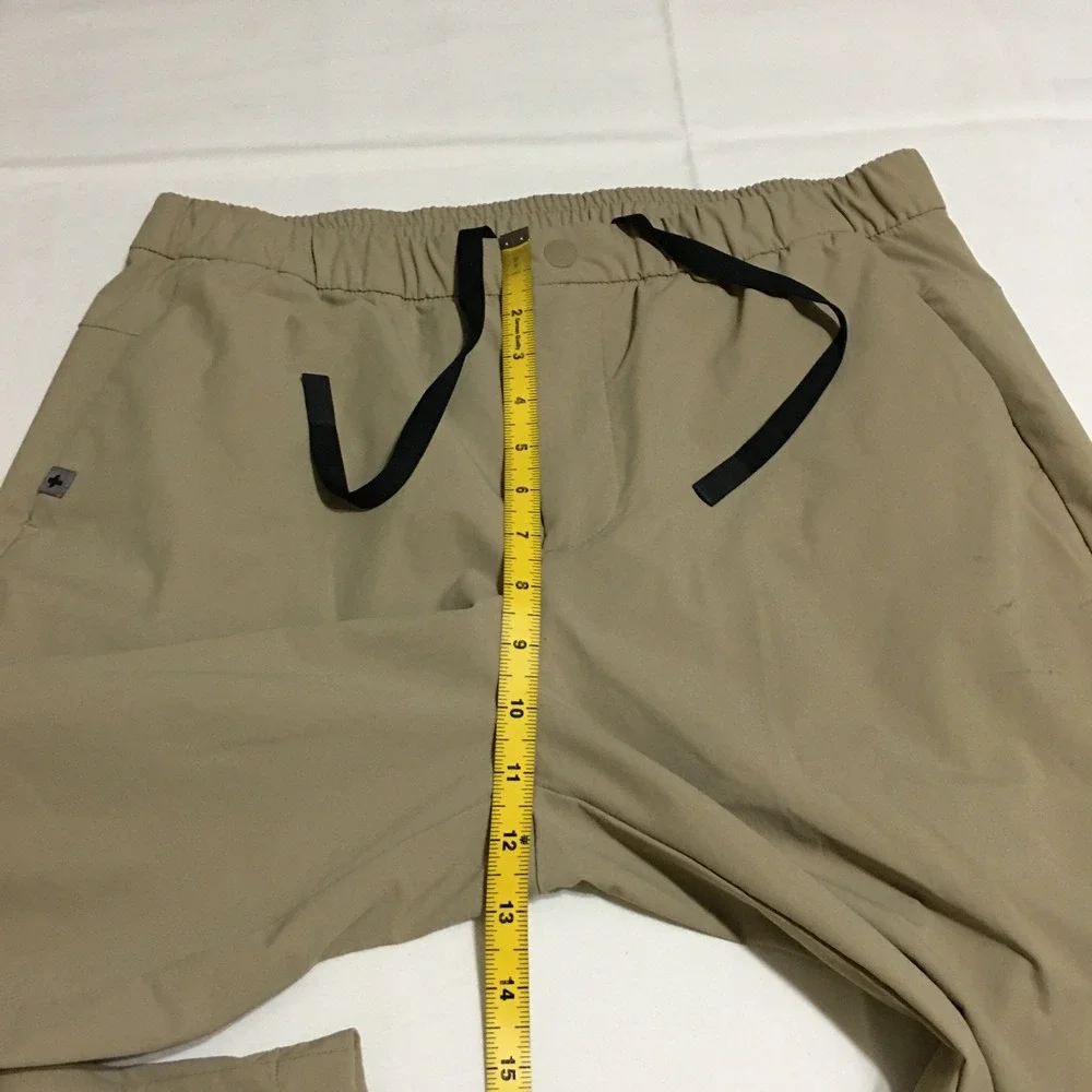 Figs Pro Technical Scrub Pants Mens Medium Short Tan Drawstring